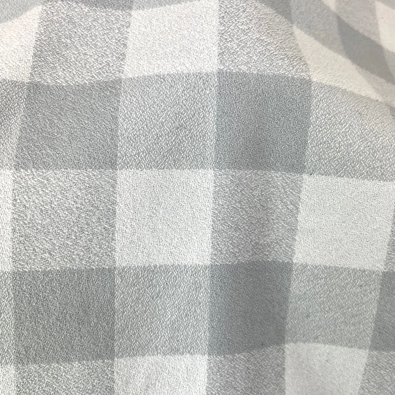 100% Organic Cotton Buffalo Plaid in Dove Grey and Soft Blue Grey Infinity and Blanket Scarves