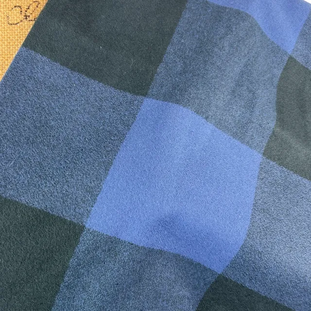 100% Organic Cotton Buffalo Plaid Large Block in Indigo and Black Infinity and Blanket Scarves