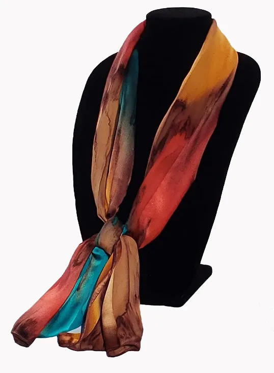 17" x 72" Hand Painted Silk Satin Stripe Scarves