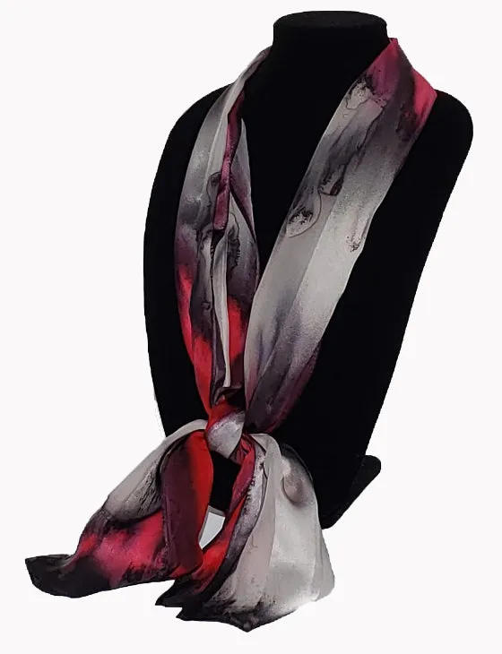 17" x 72" Hand Painted Silk Satin Stripe Scarves