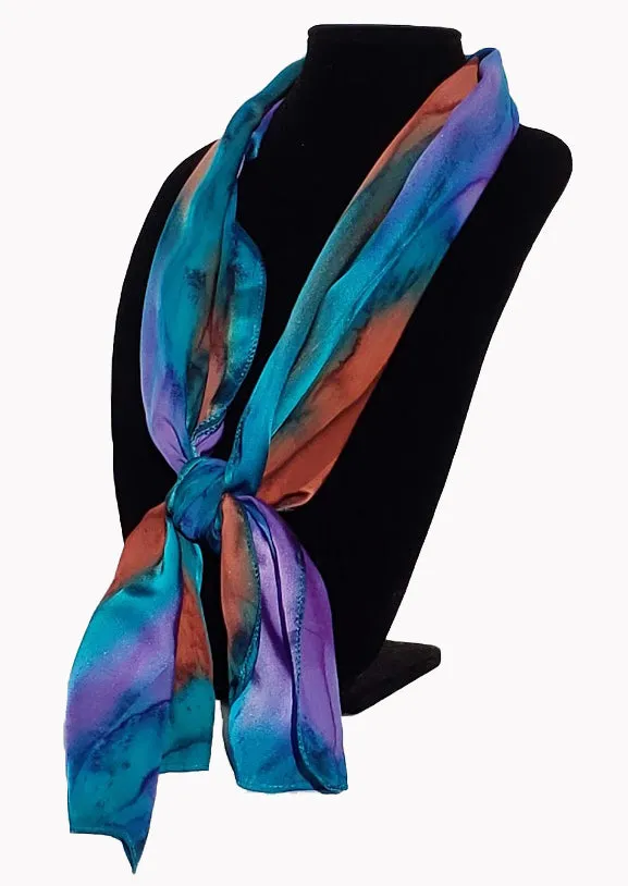 17" x 72" Hand Painted Silk Satin Stripe Scarves