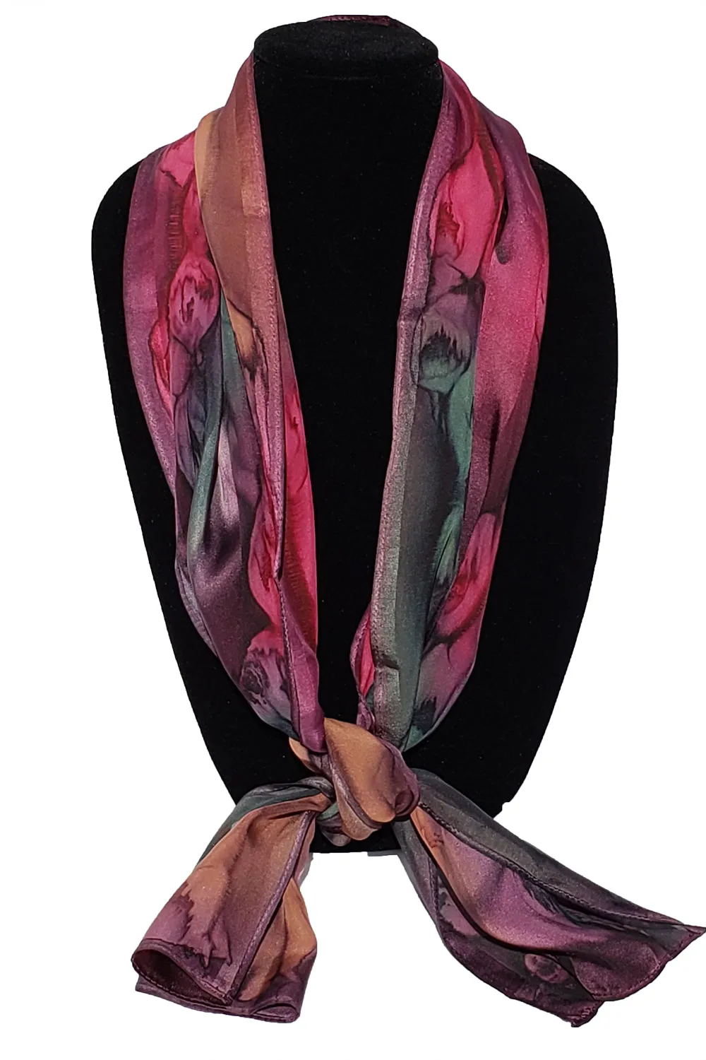 17" x 72" Hand Painted Silk Satin Stripe Scarves