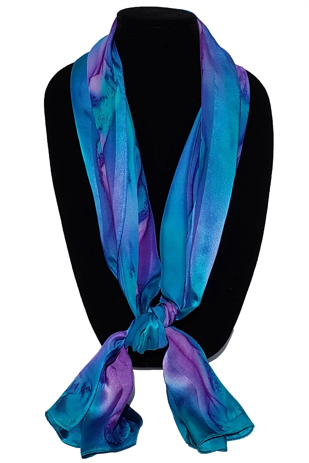 17" x 72" Hand Painted Silk Satin Stripe Scarves