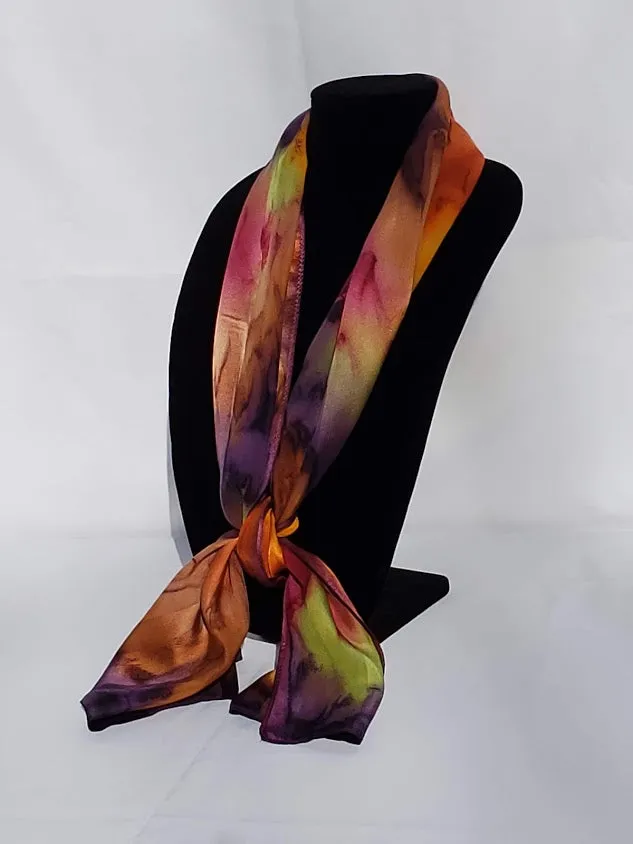 17" x 72" Hand Painted Silk Satin Stripe Scarves