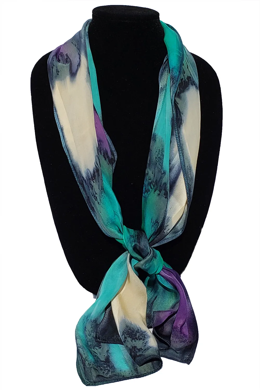 17" x 72" Hand Painted Silk Satin Stripe Scarves