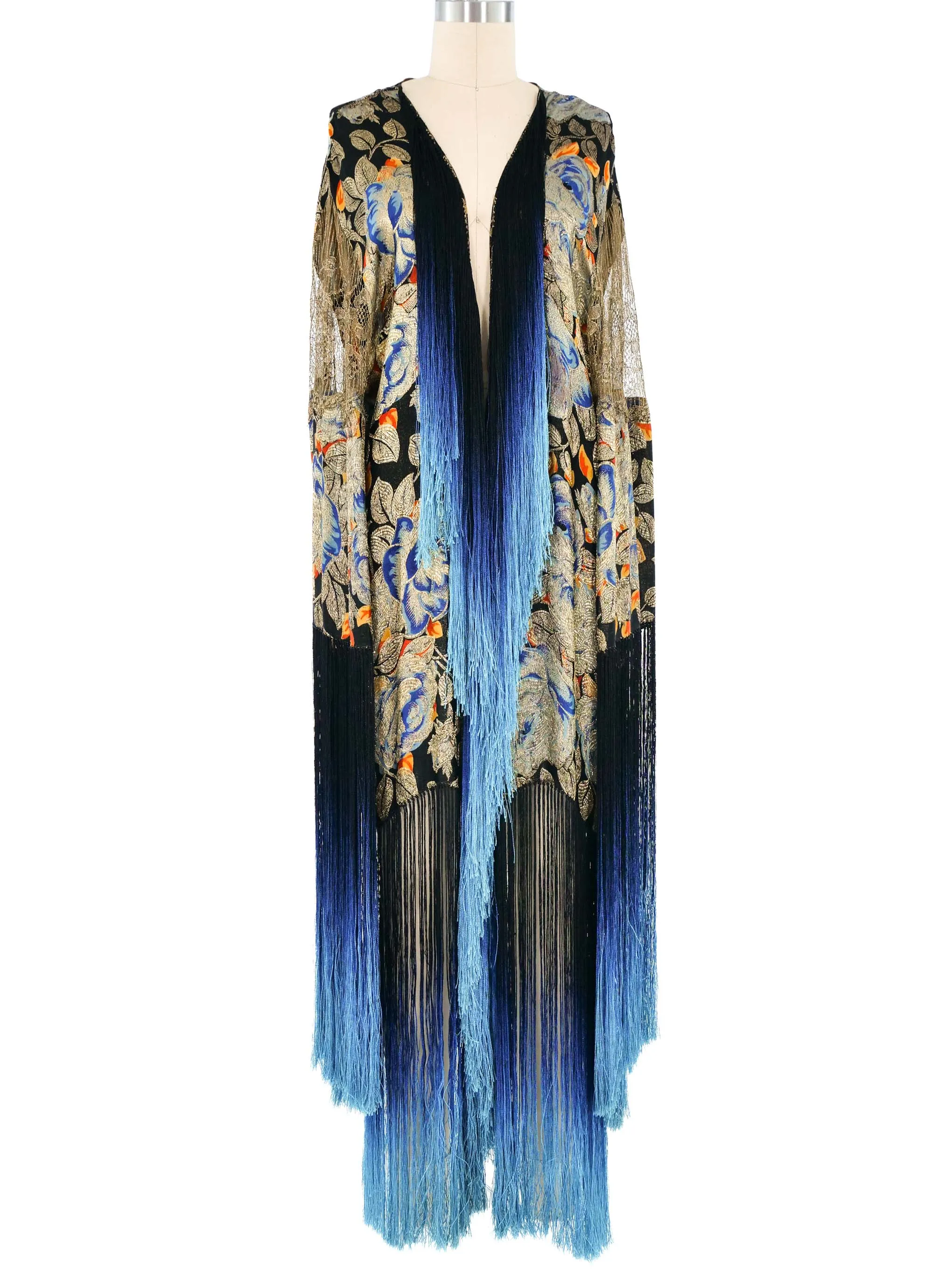 1920s Fringed Lame Robe