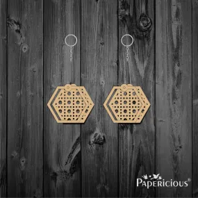 2 Layer Keyring Raw MDF Hexagonal