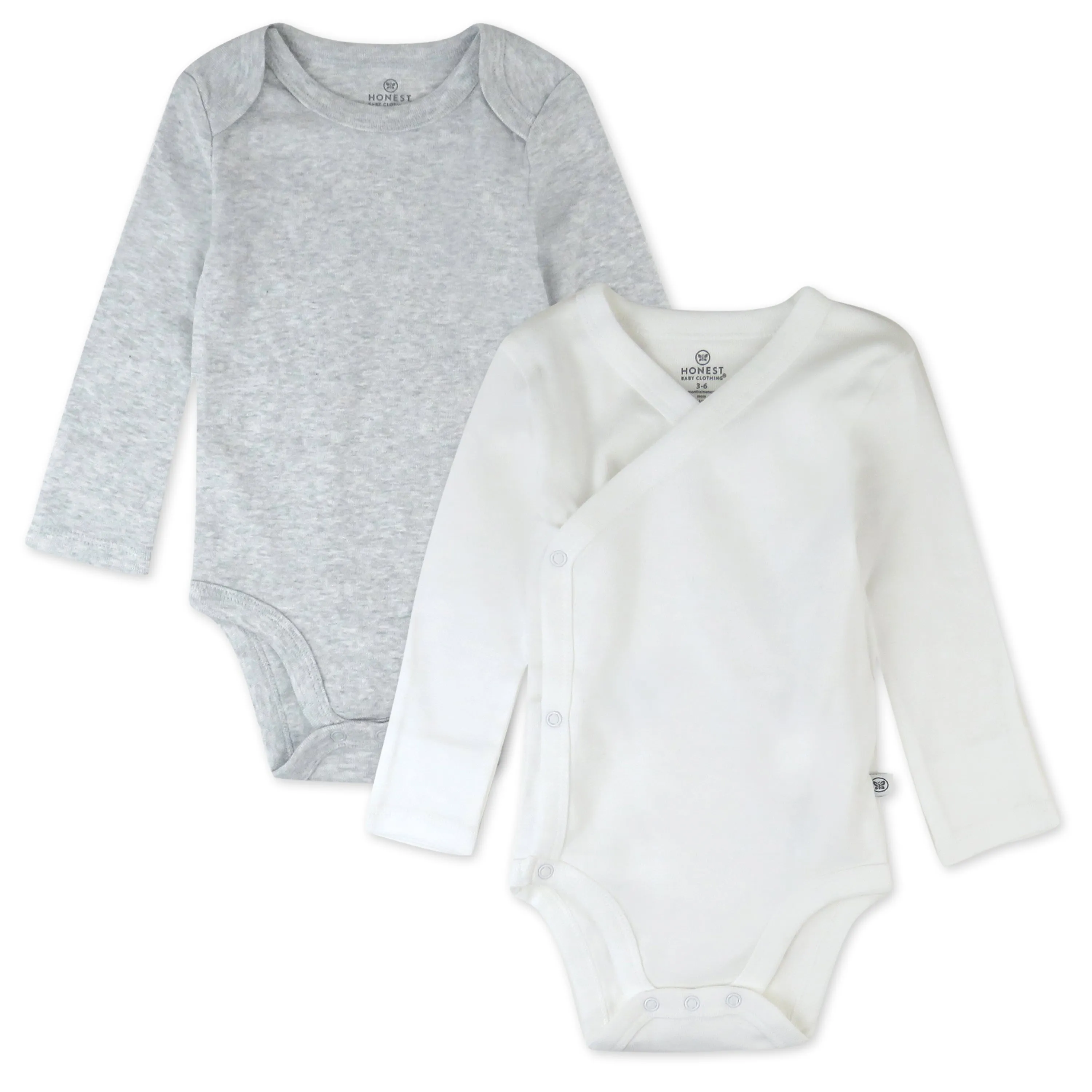 2-Piece Long Sleeve Organic Cotton Bodysuit & Side Snap Bodysuit