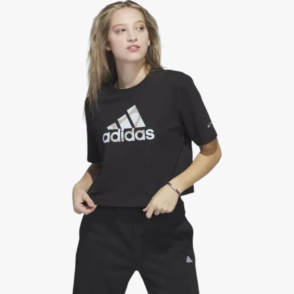 adidas Womens Icon Crop Tee Black