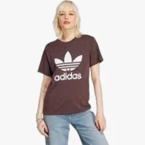 Adidas Womens Trefoil Short Sleeve Tee Brown