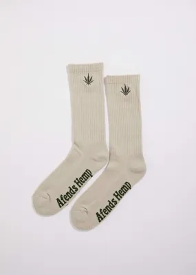 Afends Unisex Happy Hemp - Socks One Pack - Natural