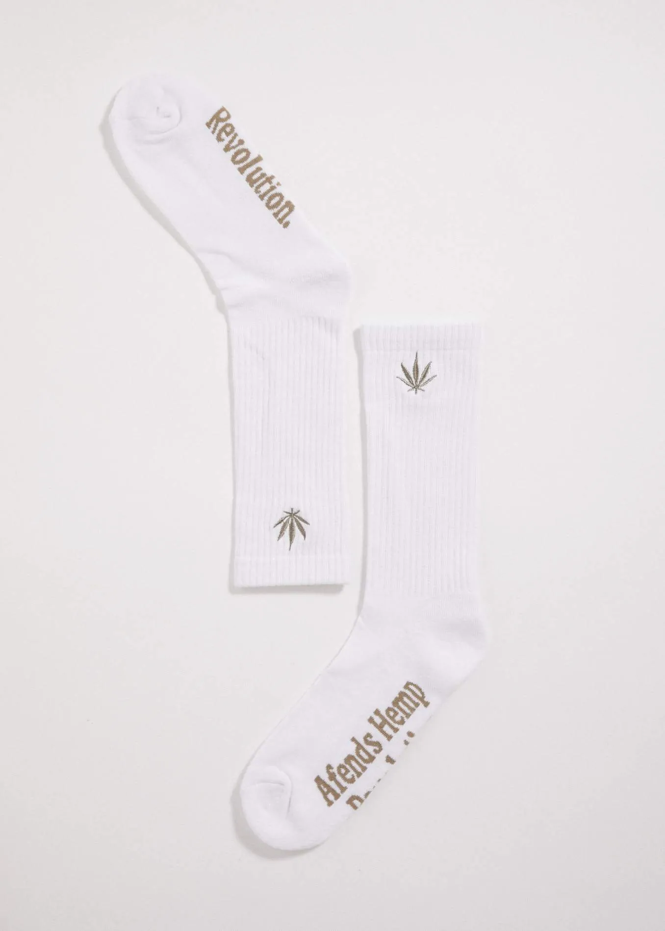 Afends Unisex Happy Hemp - Socks One Pack - White