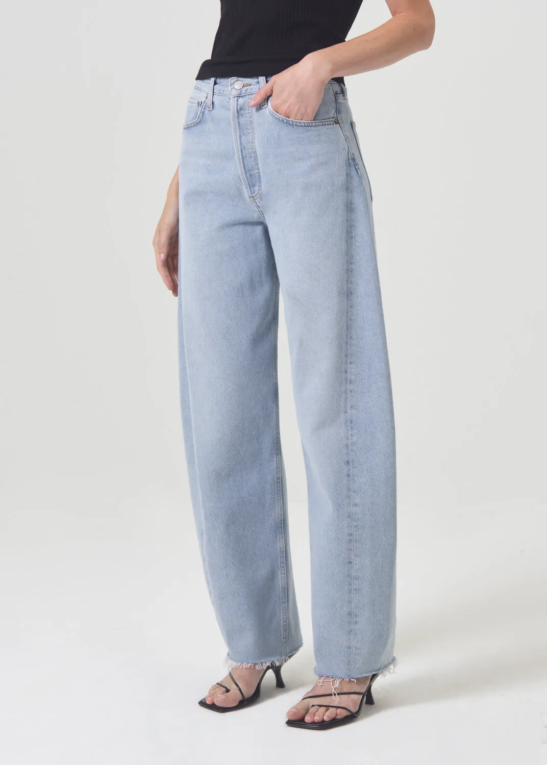 Agolde Luna High Rise Pieced Taper Jeans in Void