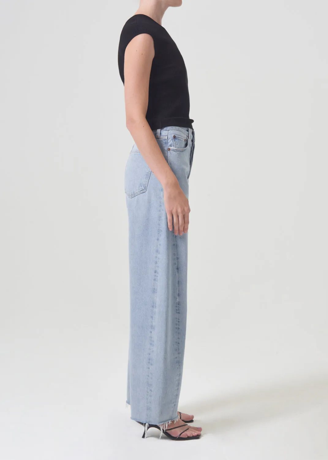 Agolde Luna High Rise Pieced Taper Jeans in Void