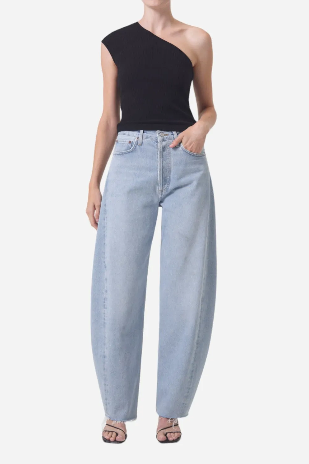 Agolde Luna High Rise Pieced Taper Jeans in Void