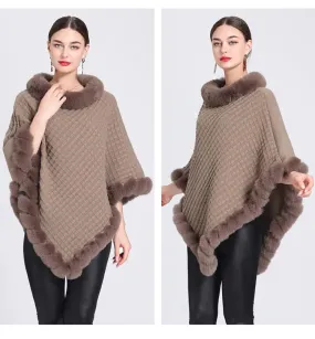 ARIA | Faux Fur Trimmed Cape