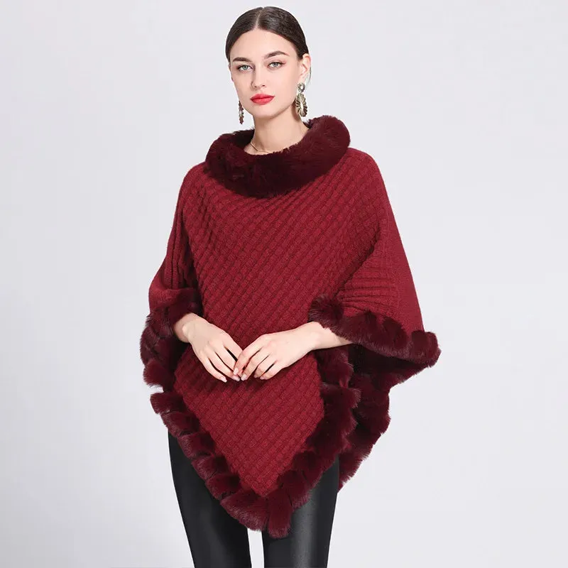 ARIA | Faux Fur Trimmed Cape