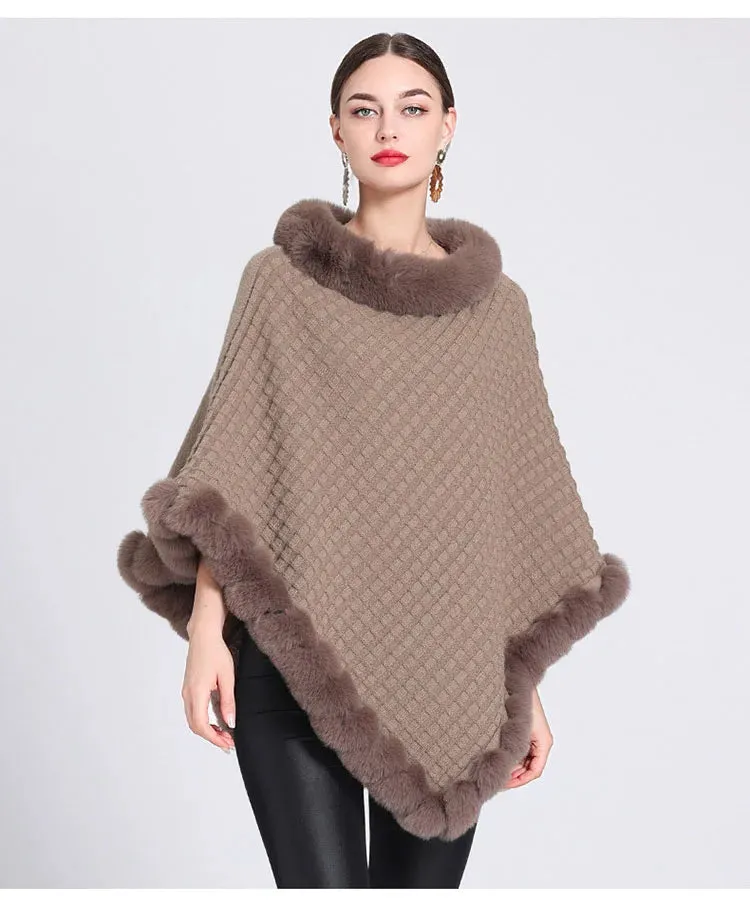 ARIA | Faux Fur Trimmed Cape