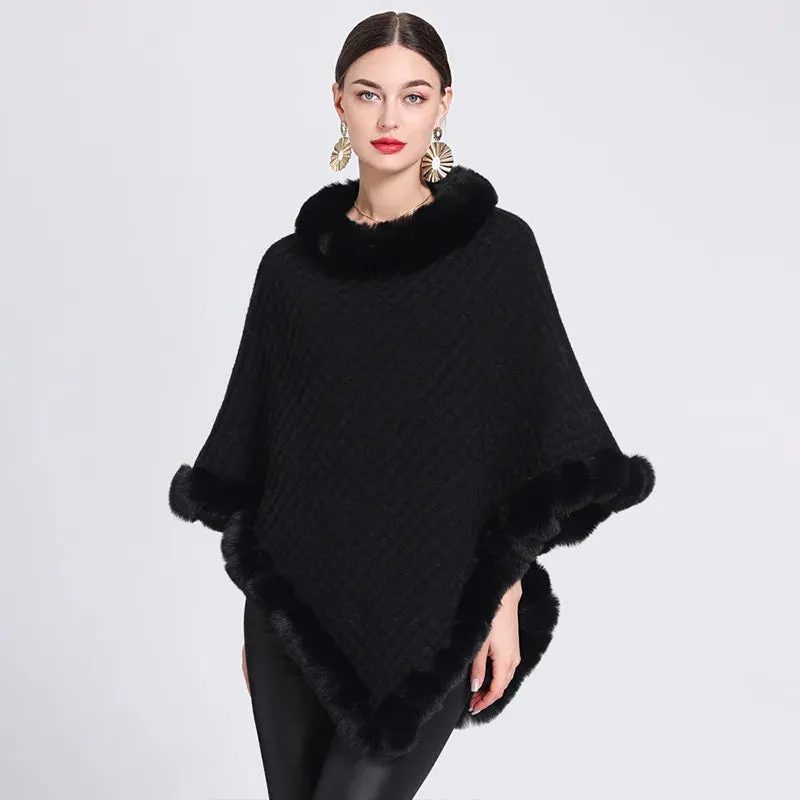 ARIA | Faux Fur Trimmed Cape