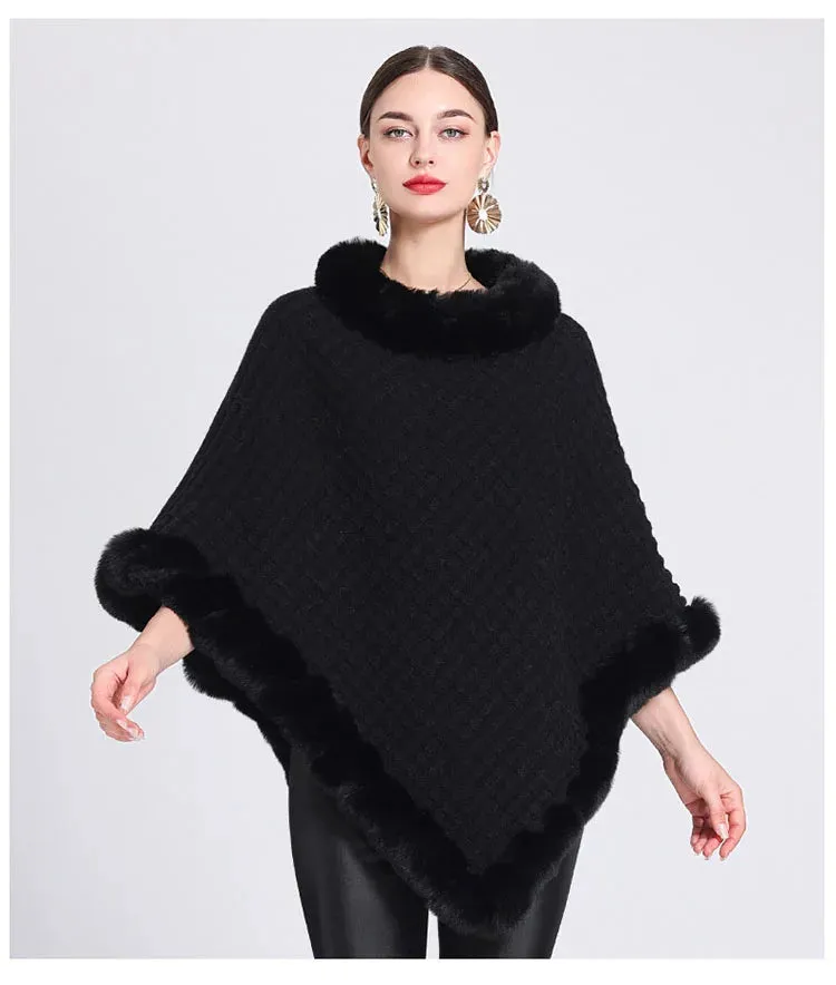 ARIA | Faux Fur Trimmed Cape