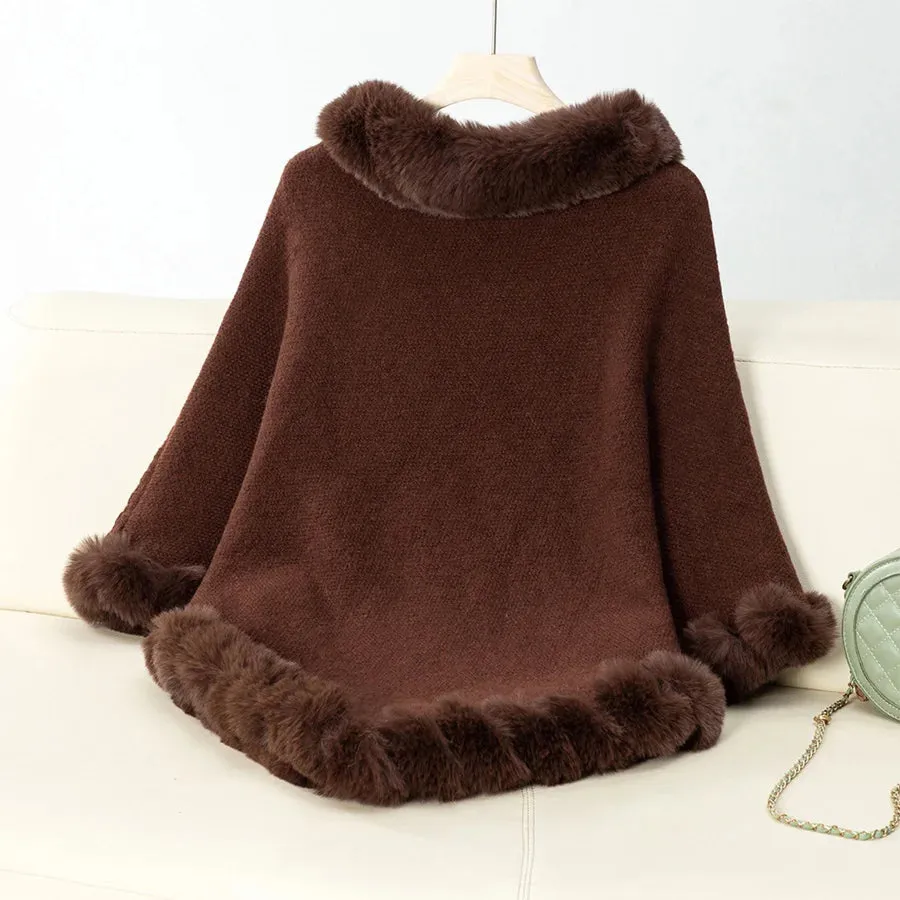 ARIA | Faux Fur Trimmed Cape