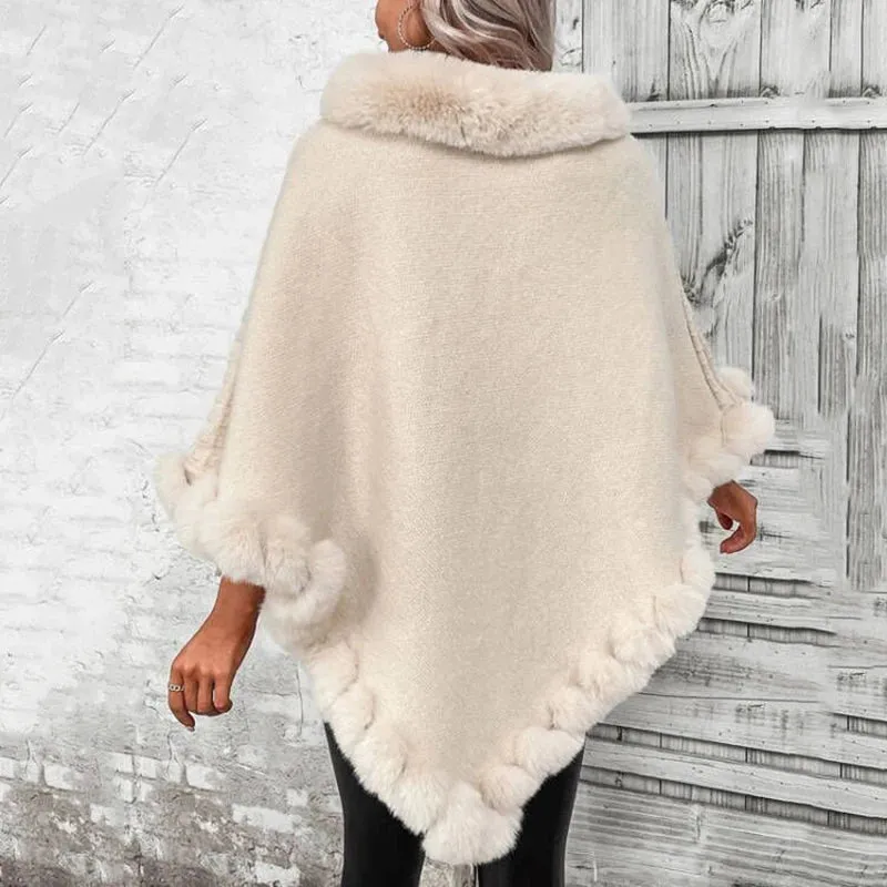 ARIA | Faux Fur Trimmed Cape