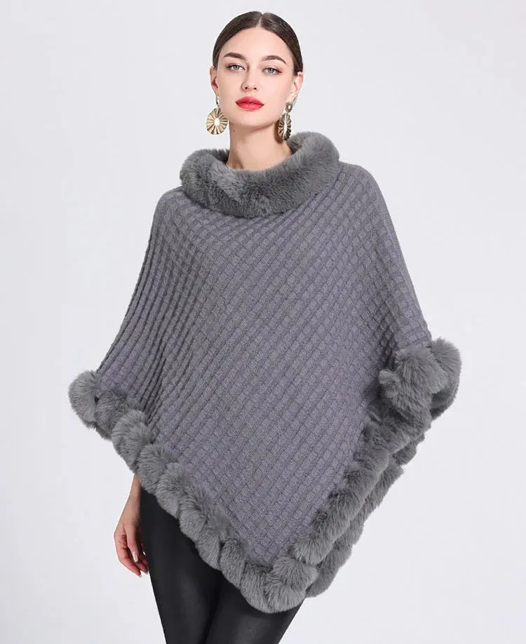 ARIA | Faux Fur Trimmed Cape