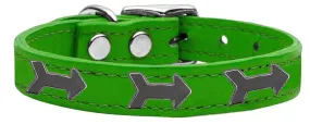 Arrow Widget Genuine Leather Dog Collar Emerald Green 10