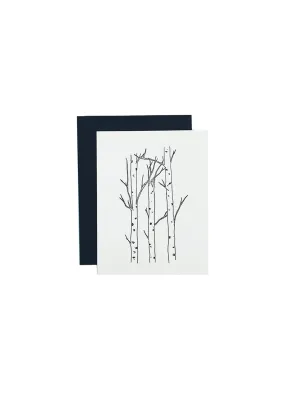 Aspens // Birch trees Letterpress Greeting Card