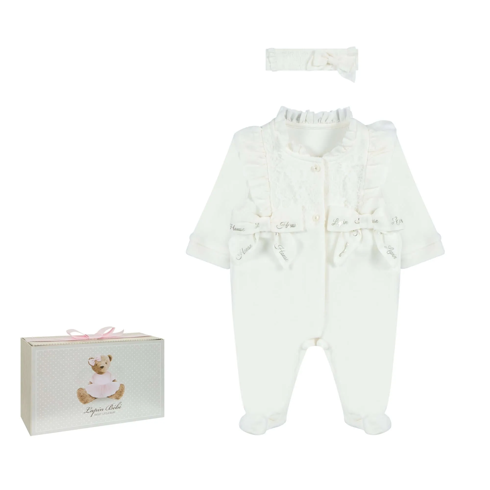 Baby Girls Off White Babygrow