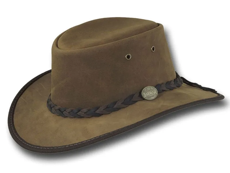 Barmah 1060 Foldaway Bronco Leather Squashy Hat