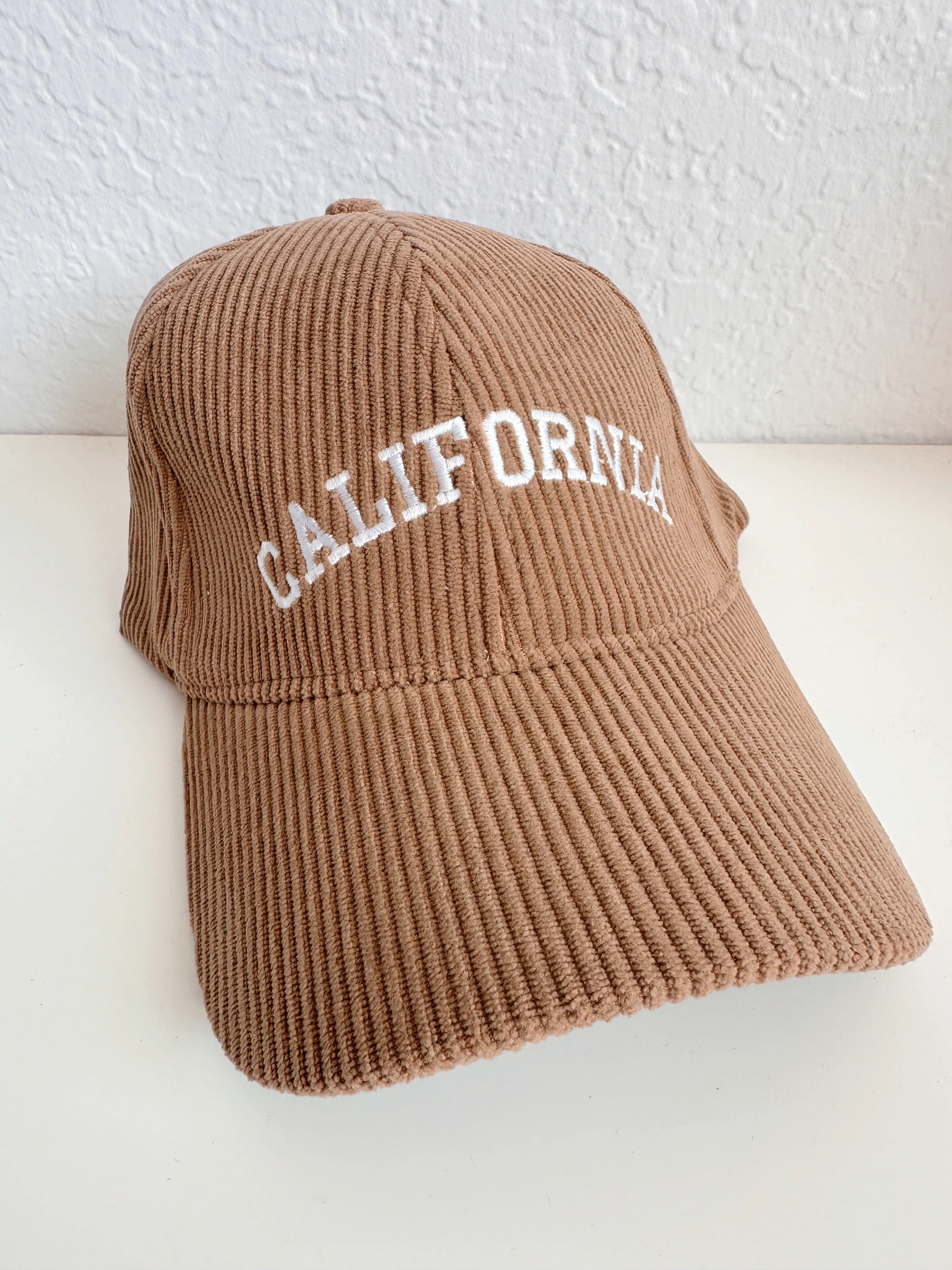 Beige Ribbed California Cap