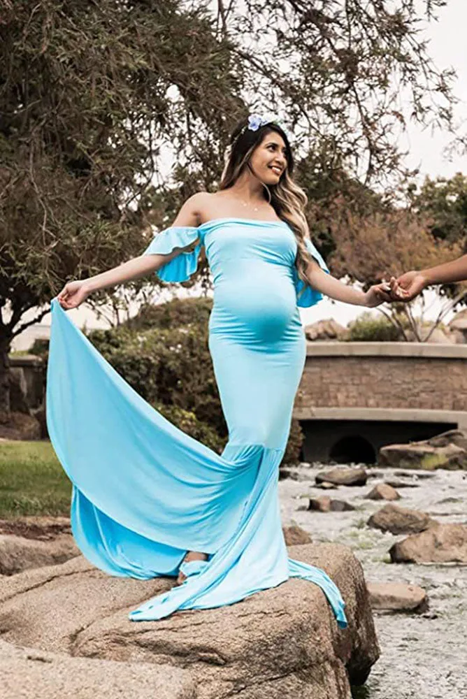 Bella Knit Mermaid Slim Maternity Gown