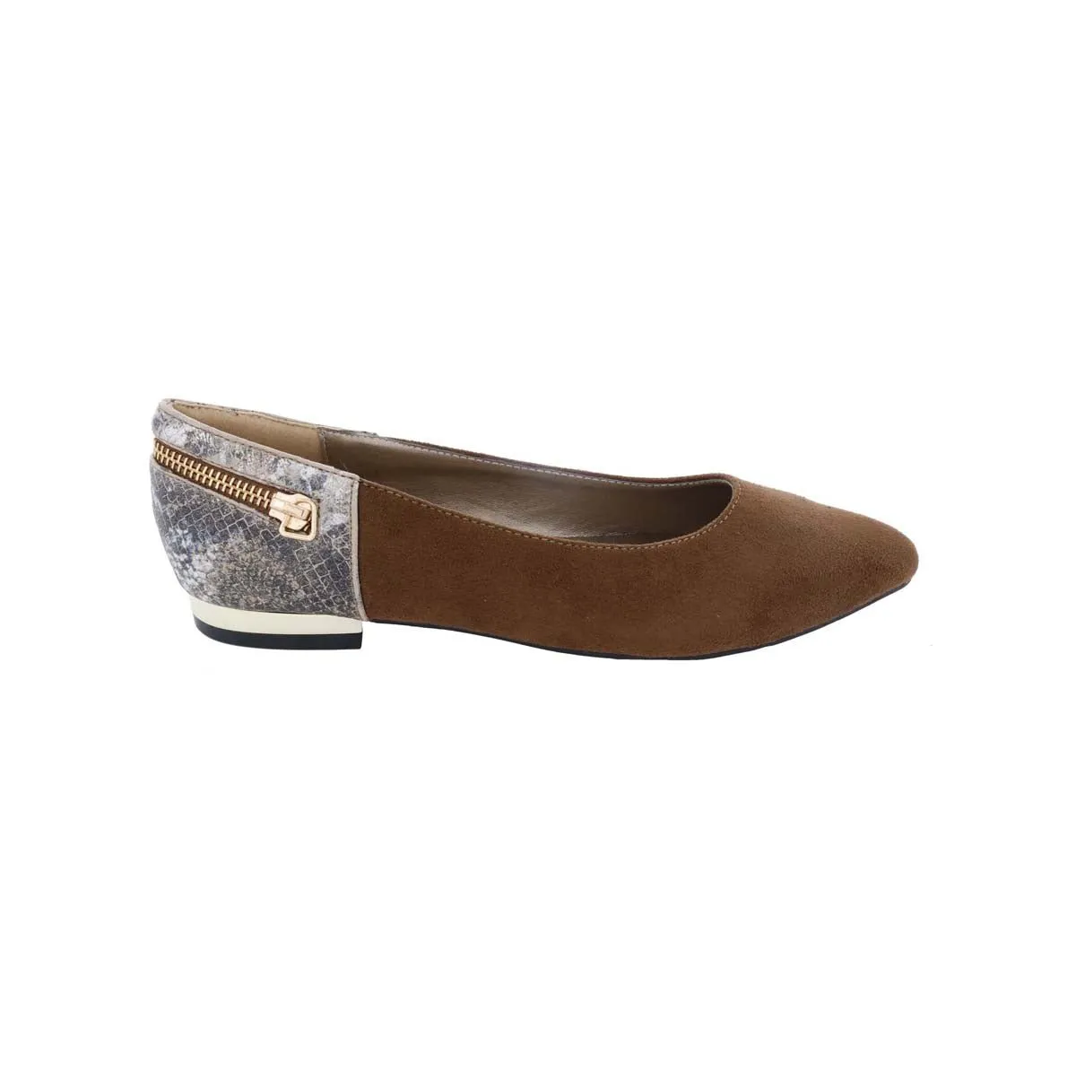 Bellini Novatoo Women Flat Slip-on In Brown Micro/snake