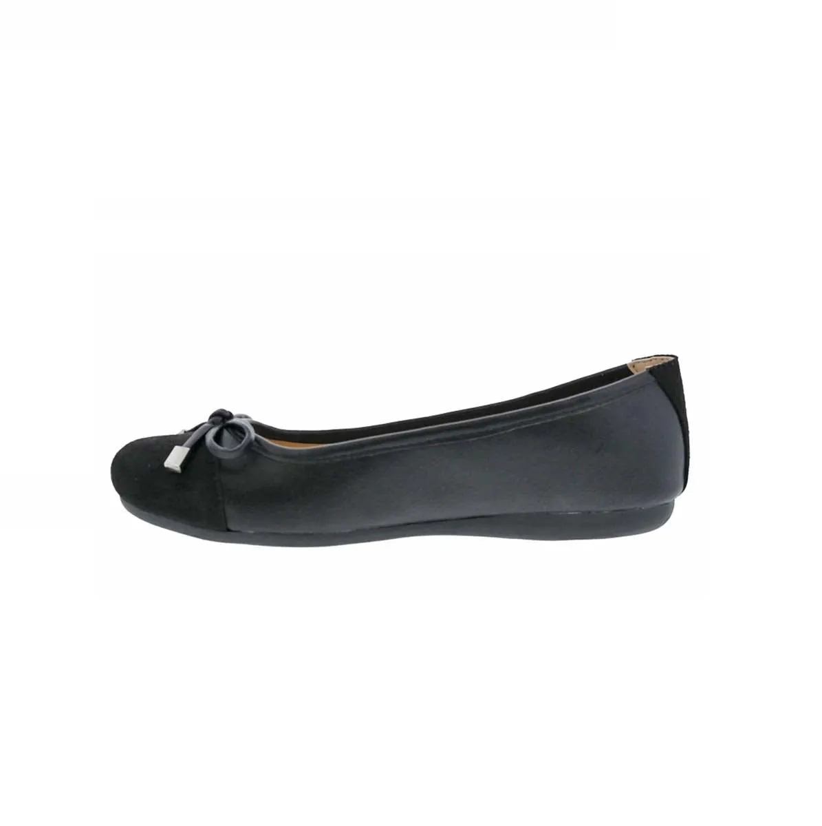 Bellini Sloop Women Flat In Black Faux Leather/black Microsuede