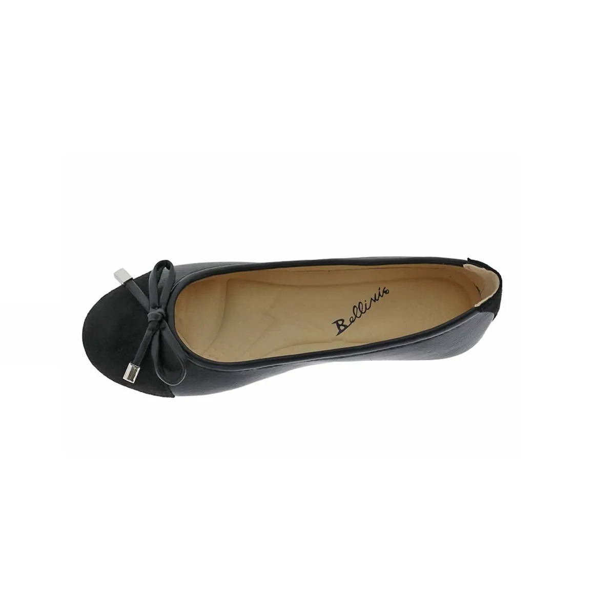 Bellini Sloop Women Flat In Black Faux Leather/black Microsuede