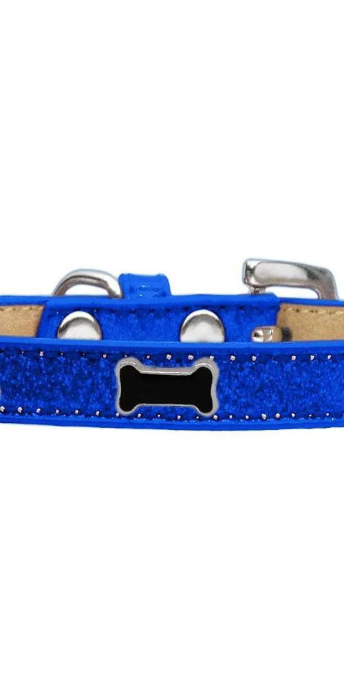 Black Bone Widget Dog Collar Blue Ice Cream Size 18