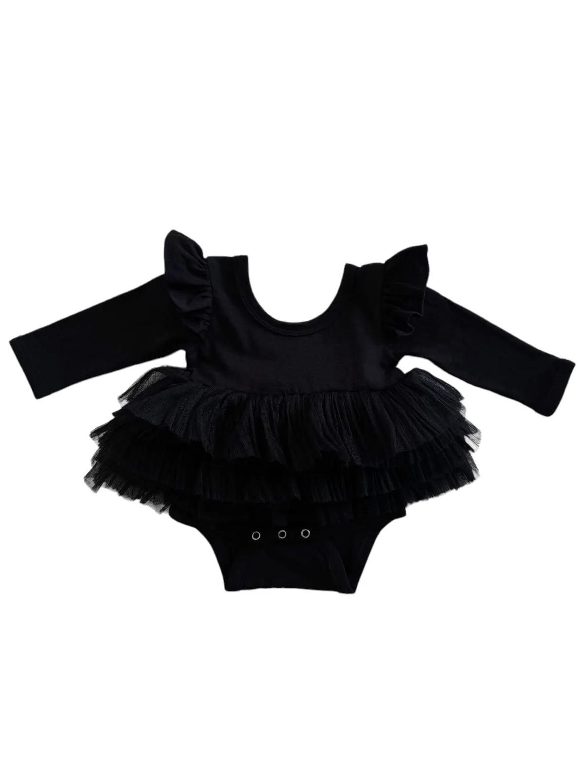 Black / Organic Long Sleeve Tutu Bodysuit