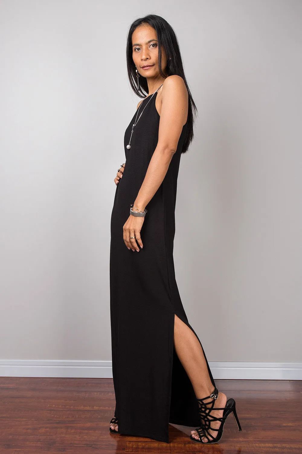 Black Spaghetti halter dress