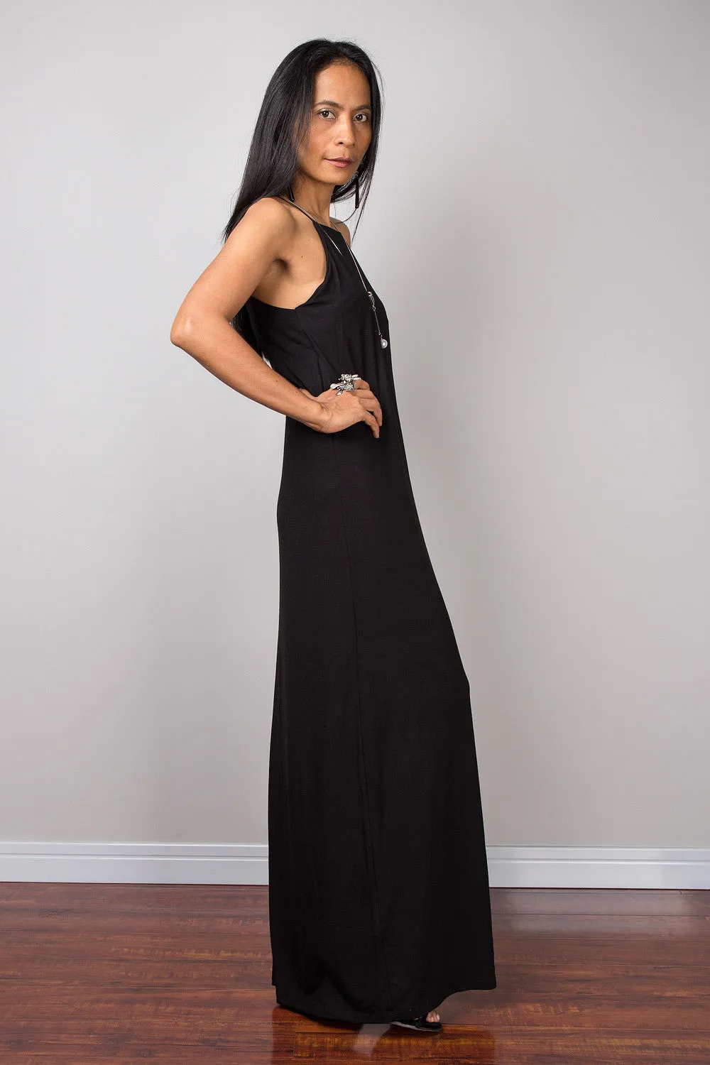 Black Spaghetti halter dress