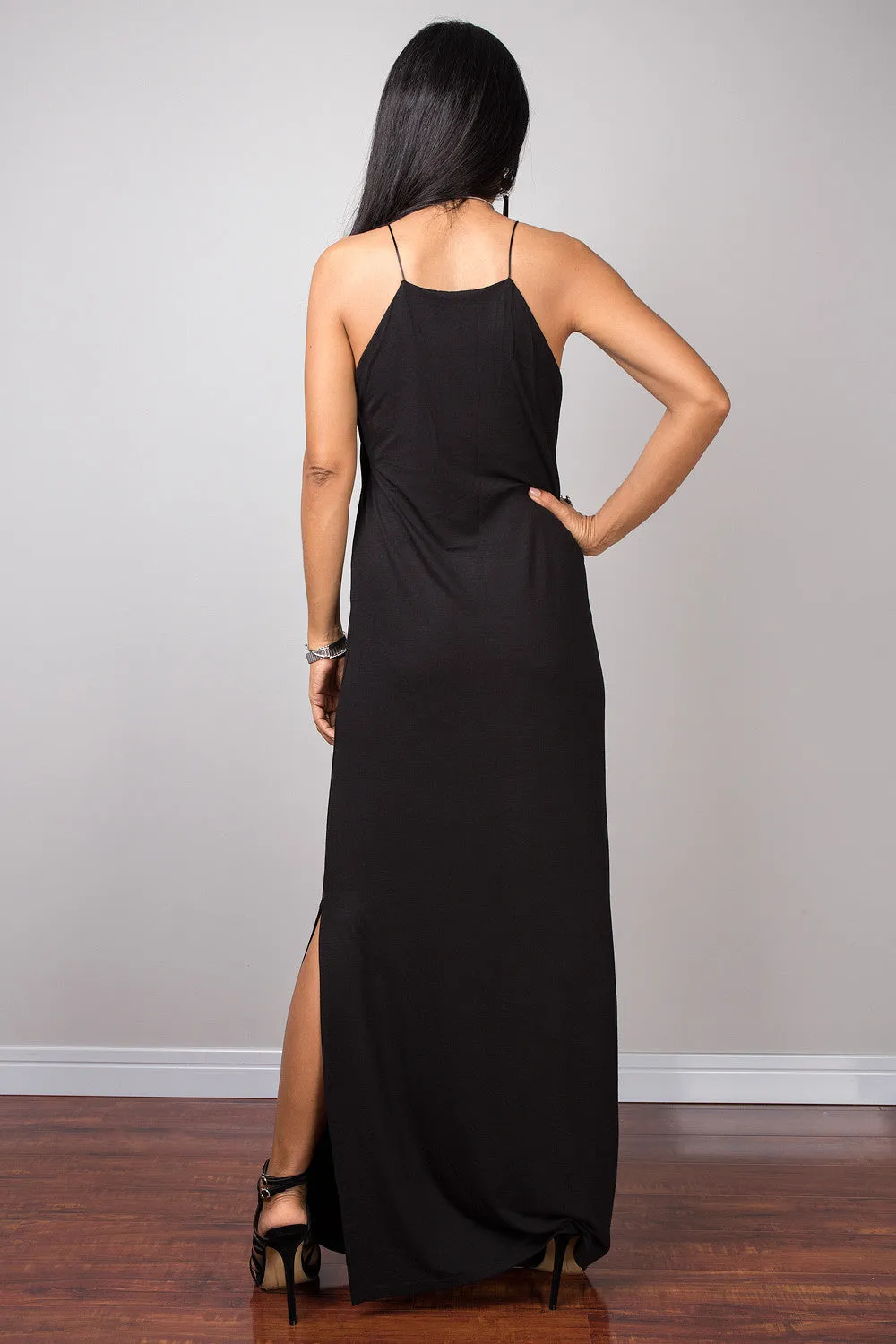 Black Spaghetti halter dress