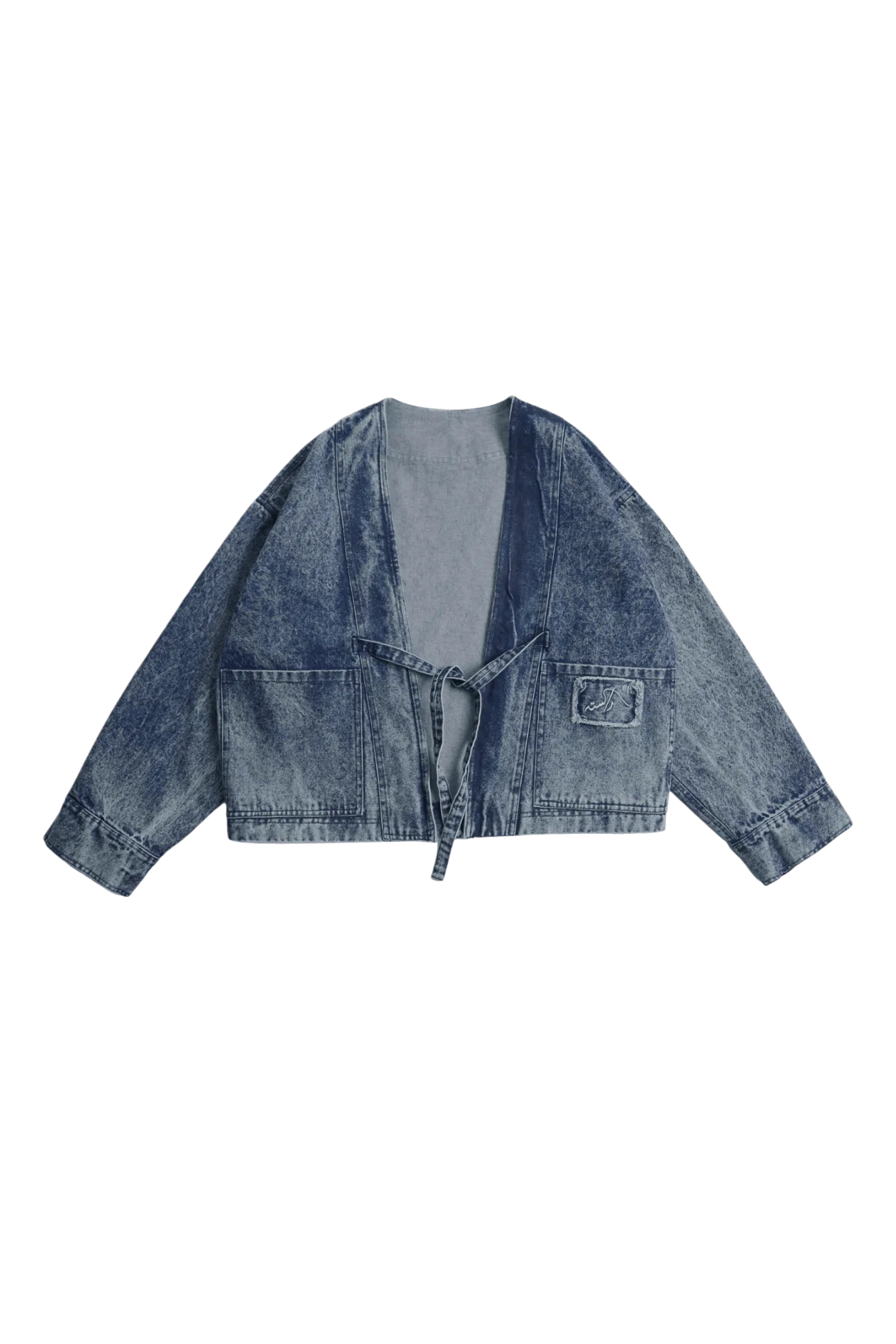 BLUE ACID WASH DENIM KIMONO