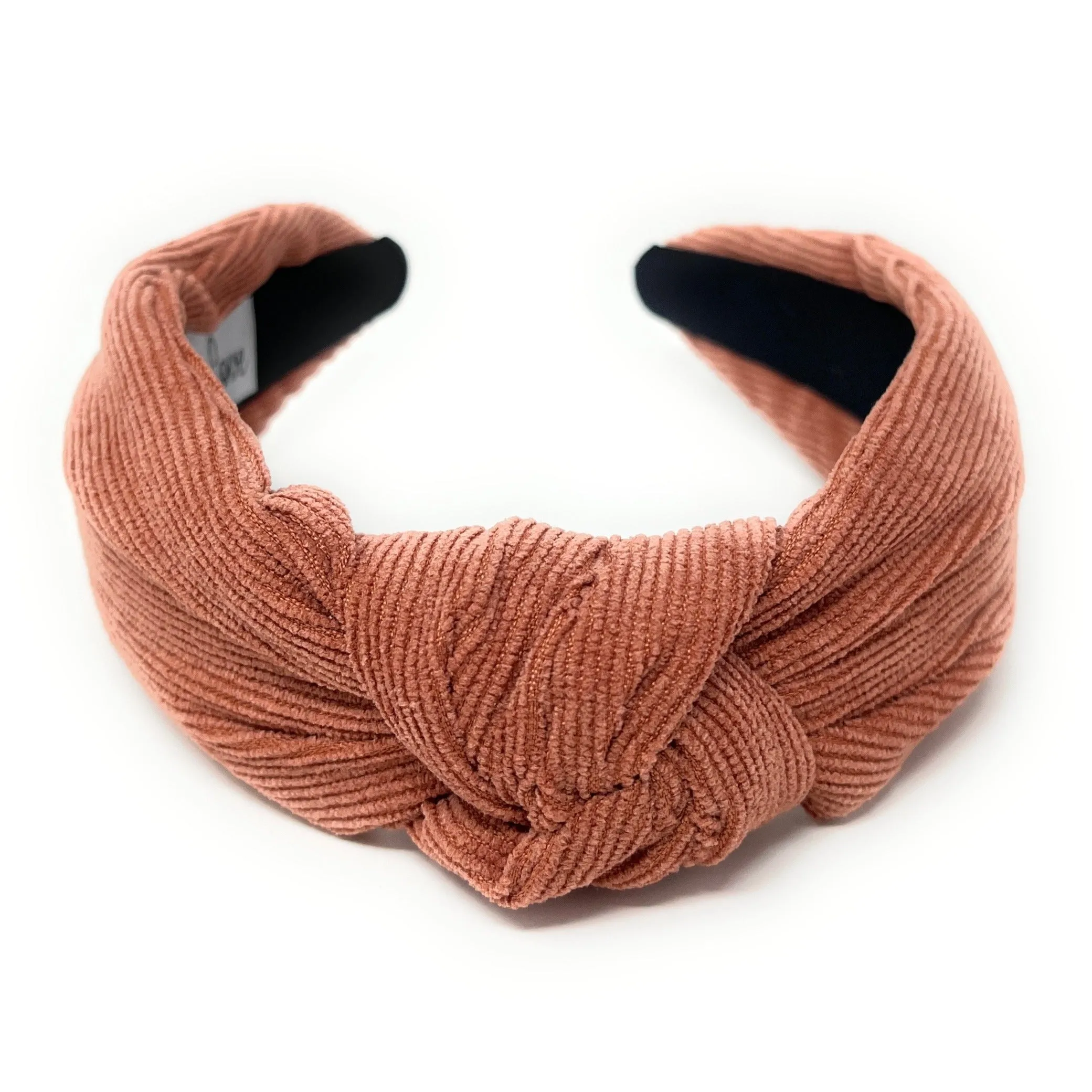 Blush Reddish Corduroy Knotted Headband