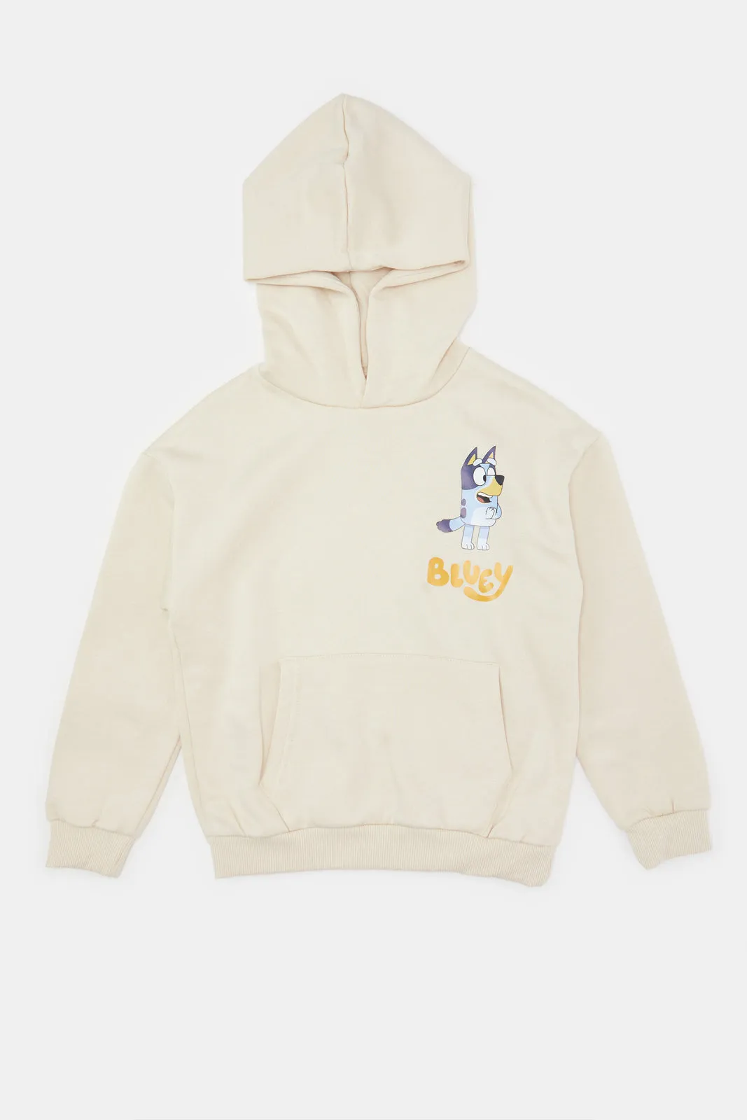 Boys Beige Bluey Hooded Sweatshirt