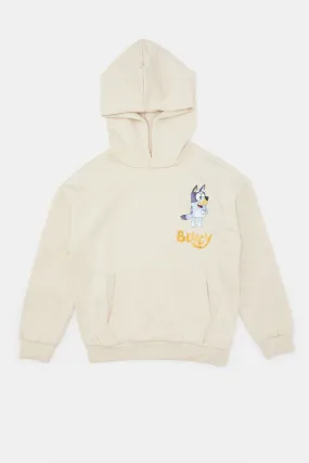 Boys Beige Bluey Hooded Sweatshirt