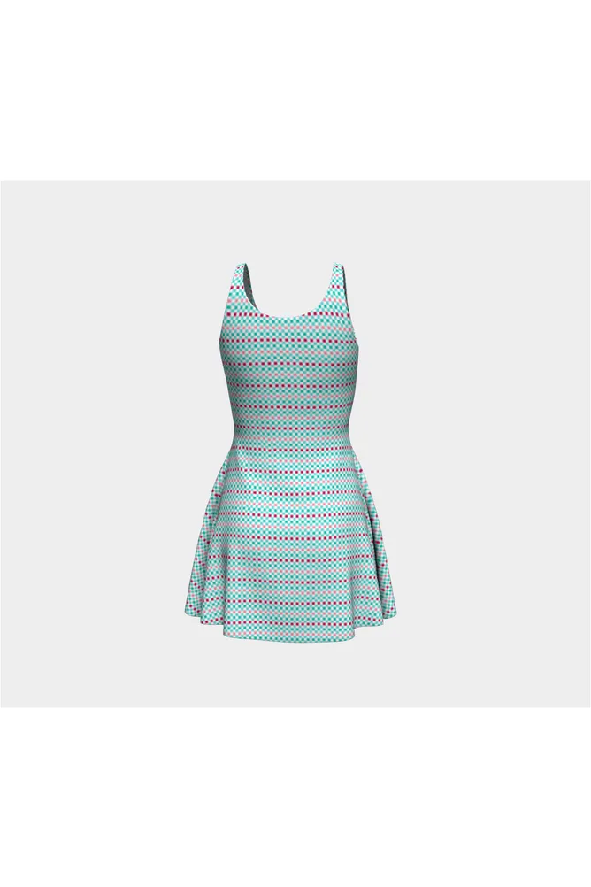 Brightly Checkered Flare Dress