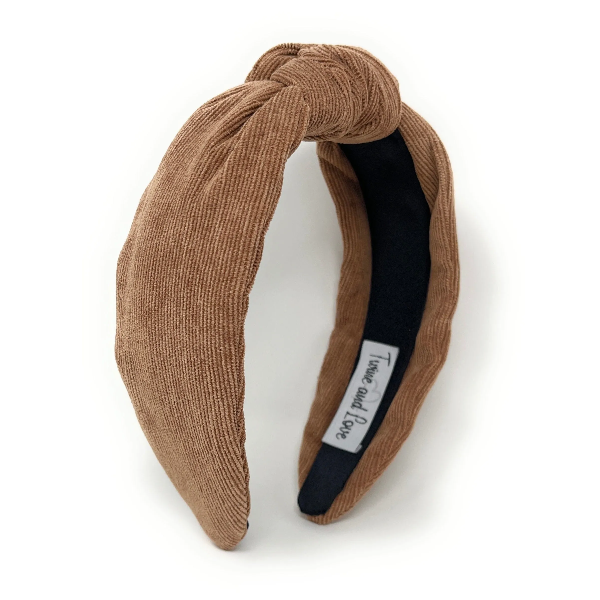 Brown Corduroy Knotted Headband