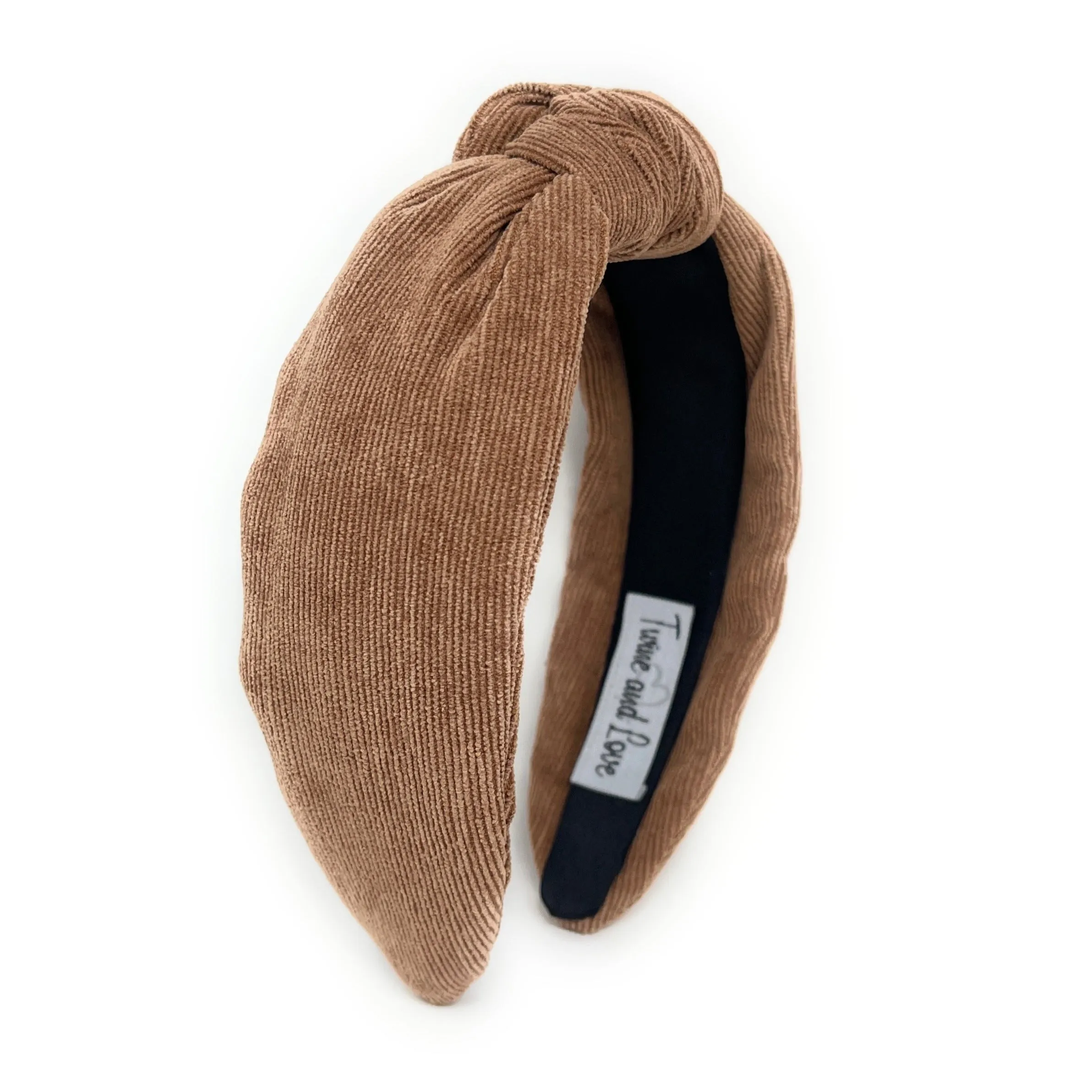 Brown Corduroy Knotted Headband