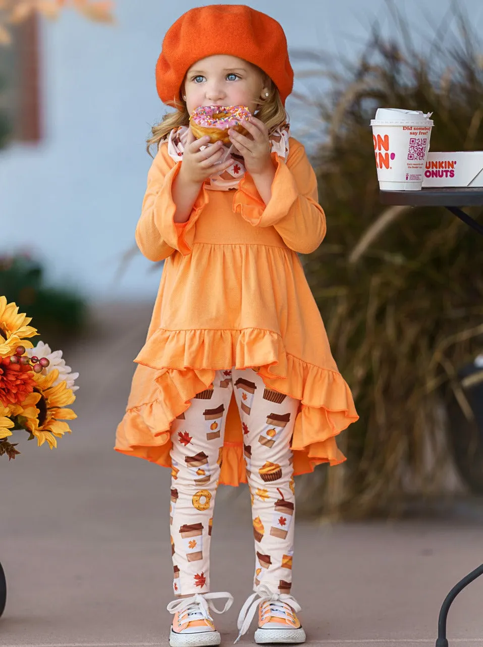 But First, Pumpkin Sweets Tunic, Legging and Scarf Set