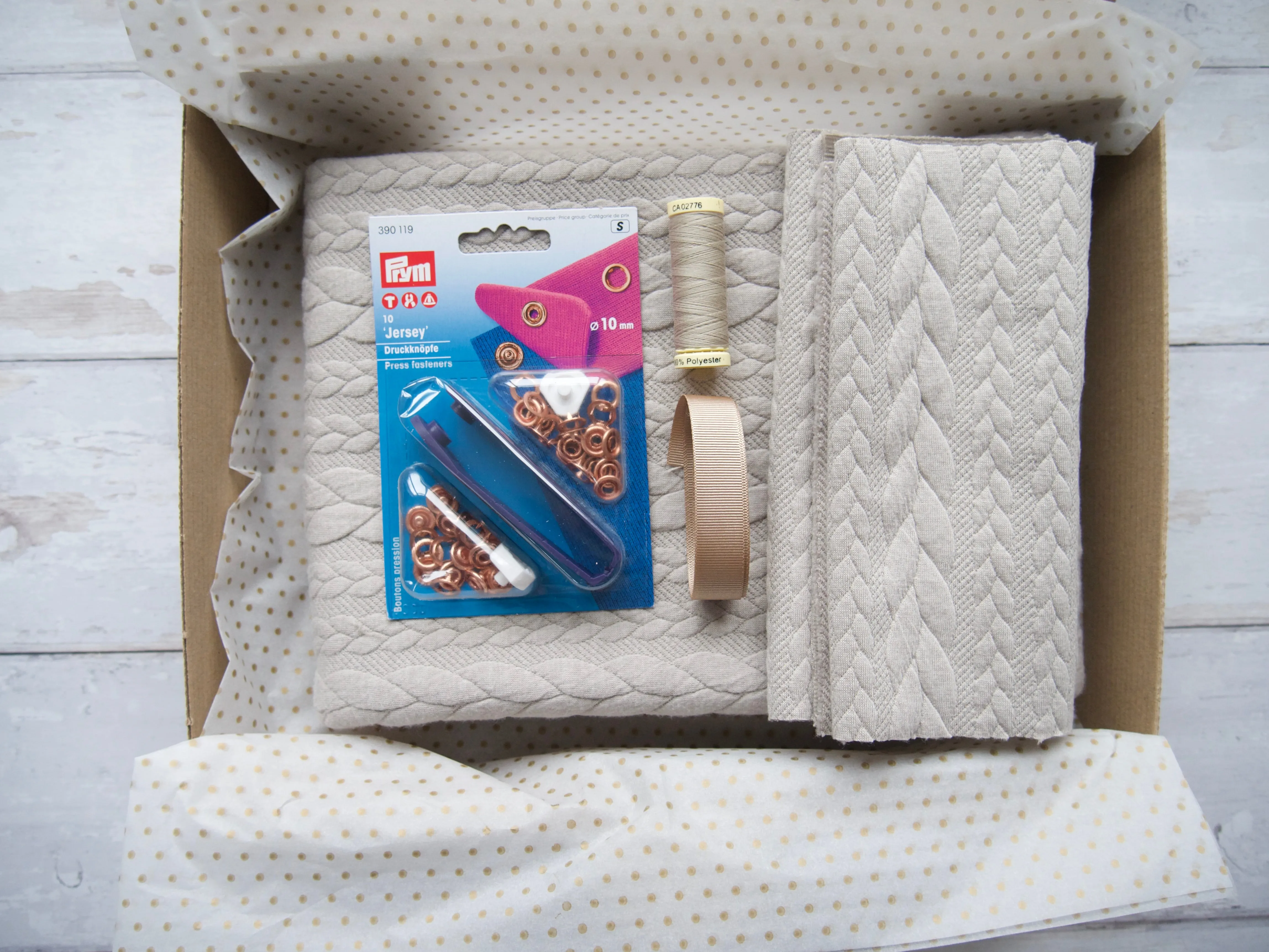 Cable Poncho & Ear Warmer Sewing Kit - Oatmeal